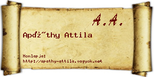 Apáthy Attila névjegykártya
