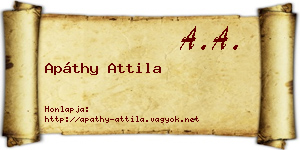 Apáthy Attila névjegykártya