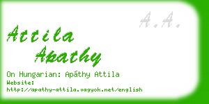 attila apathy business card